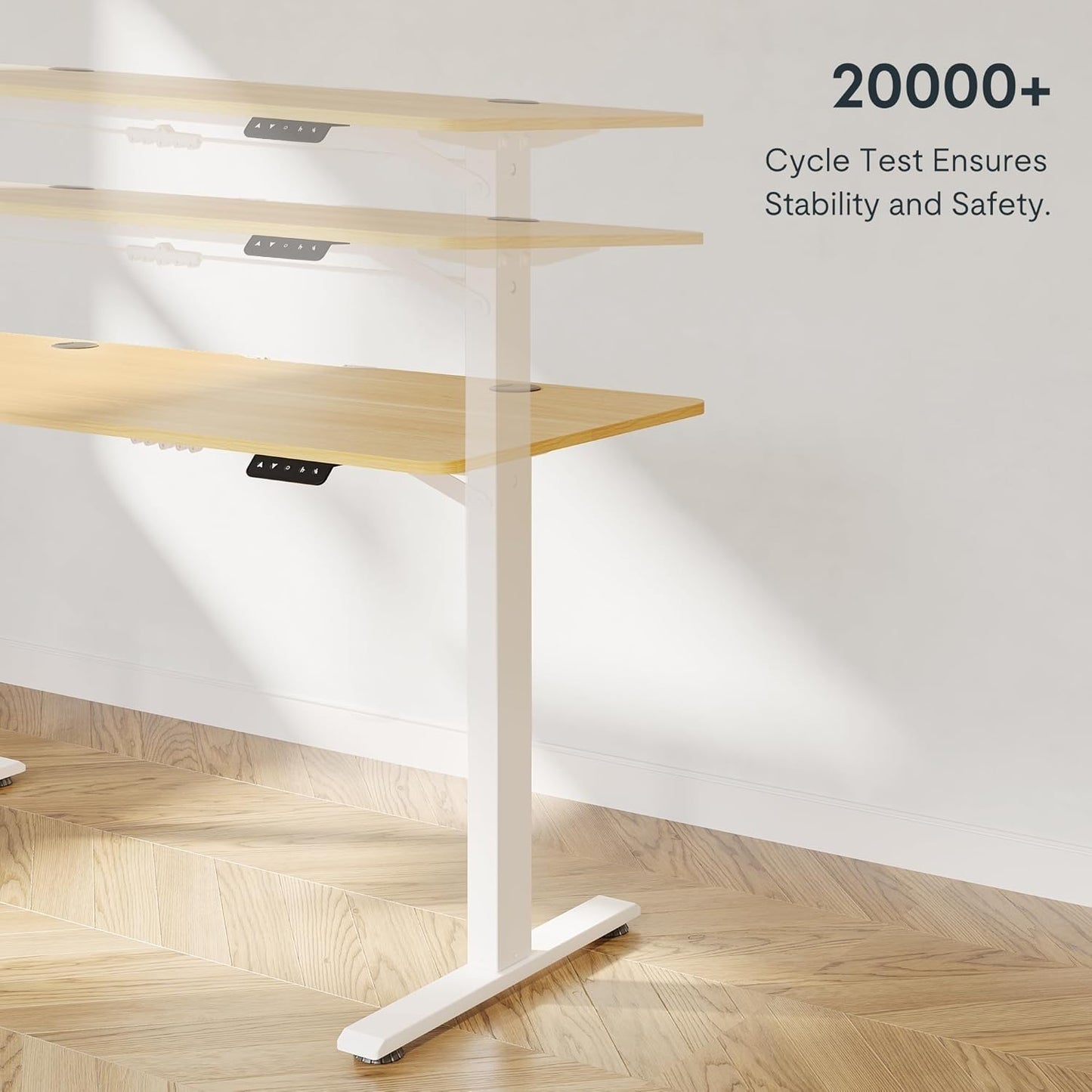 FLEXISPOT 140X60cm Escritorio Elevable Eléctrico con Tablero, con Gancho y Portavasos, Standing Desk, Mesa Elevable Escritorio de Elevable con Memoria Inteligente para Oficina y Hogar(Blanco)