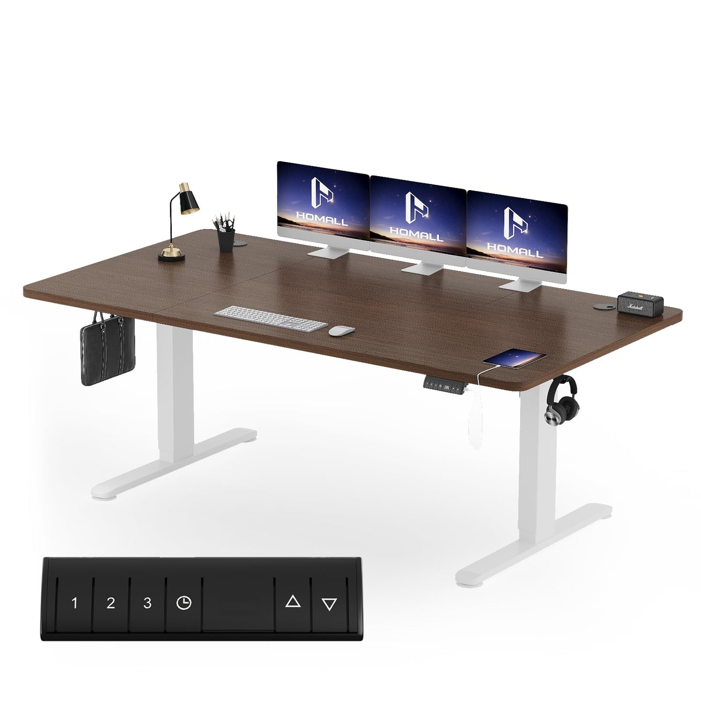 Homall Escritorio 140 x 80 cm,Escritorio Elevable con Carga USB,Mesa Elevable Escritorio Equipado con 3 Funciones de Memoria y Recordatorio,Mesas Elevables Modernas,Mesa Regulable Altura