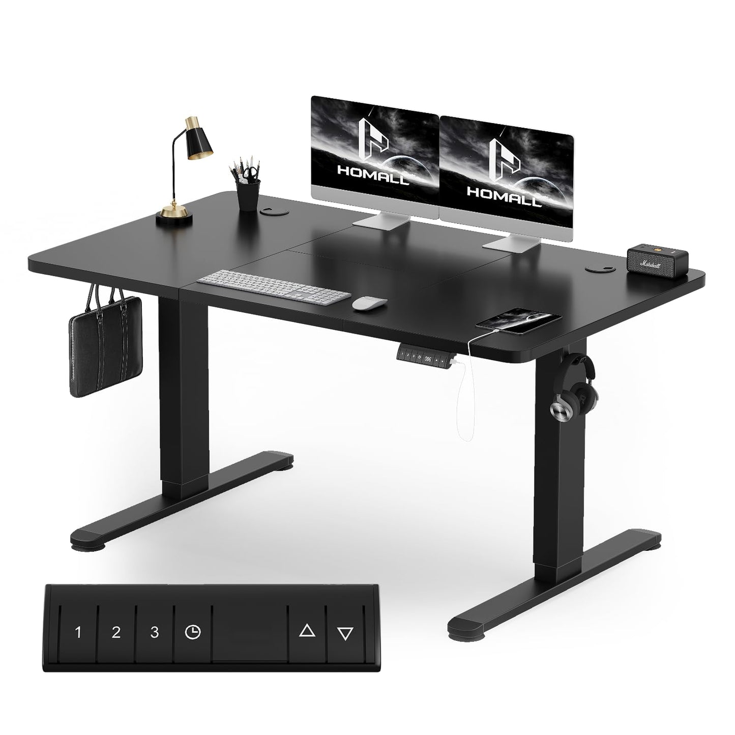 Homall Escritorio 140 x 80 cm,Escritorio Elevable con Carga USB,Mesa Elevable Escritorio Equipado con 3 Funciones de Memoria y Recordatorio,Mesas Elevables Modernas,Mesa Regulable Altura