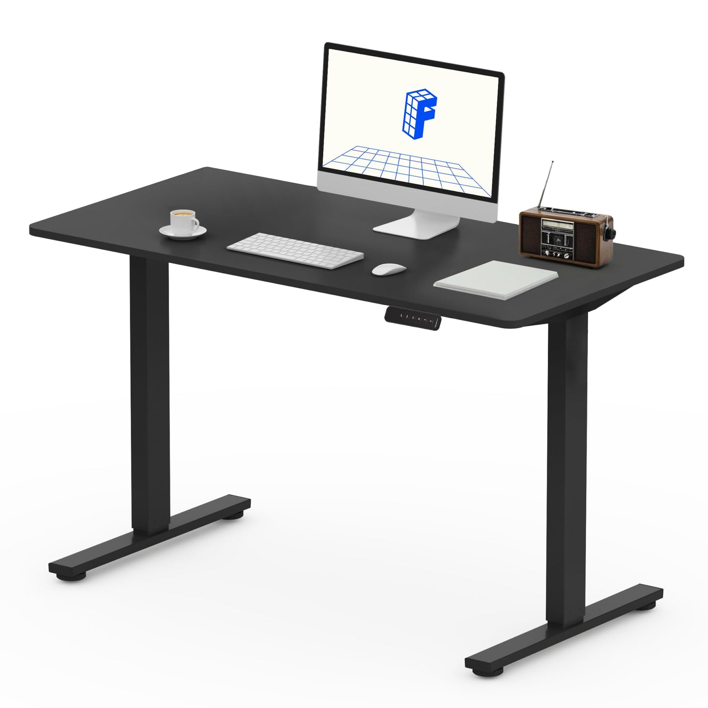FLEXISPOT 140X60cm Escritorio Elevable Eléctrico con Tablero, con Gancho y Portavasos, Standing Desk, Mesa Elevable Escritorio de Elevable con Memoria Inteligente para Oficina y Hogar(Blanco)