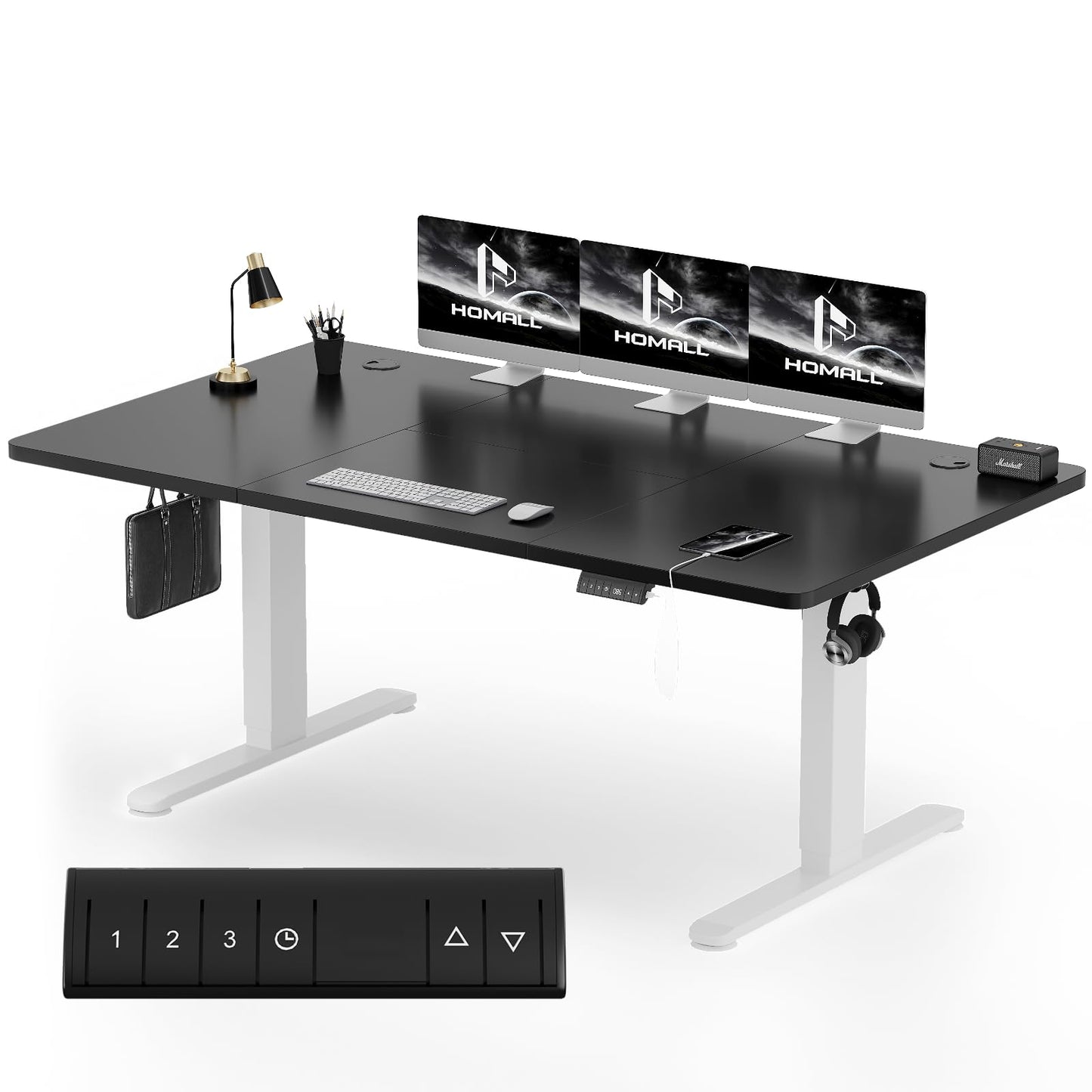 Homall Escritorio 140 x 80 cm,Escritorio Elevable con Carga USB,Mesa Elevable Escritorio Equipado con 3 Funciones de Memoria y Recordatorio,Mesas Elevables Modernas,Mesa Regulable Altura
