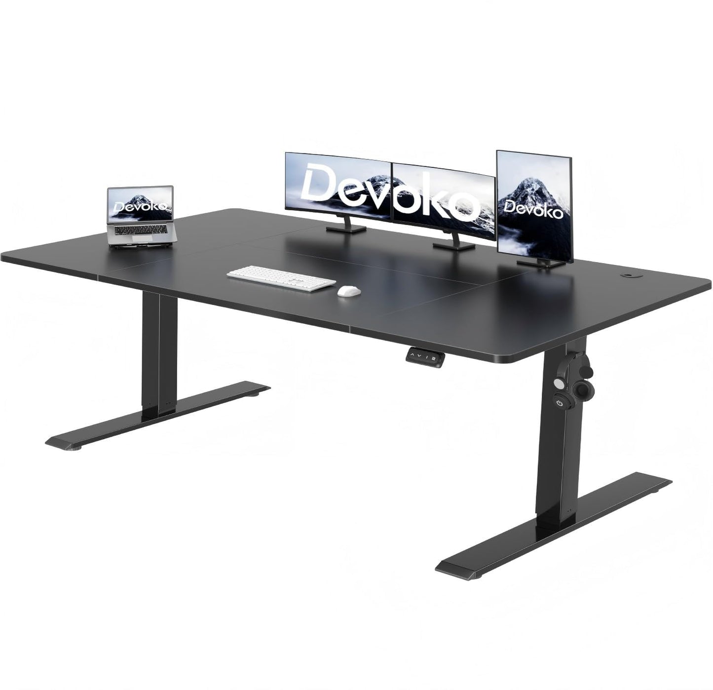 Devoko 140x60 cm Escritorio Regulable en Altura, Escritorio Elevable Eléctrico Telescópico Bidireccional, Escritorio de Oficinay Hogar, para Estudio en Casa con Tablero Ensamblado, Blanco