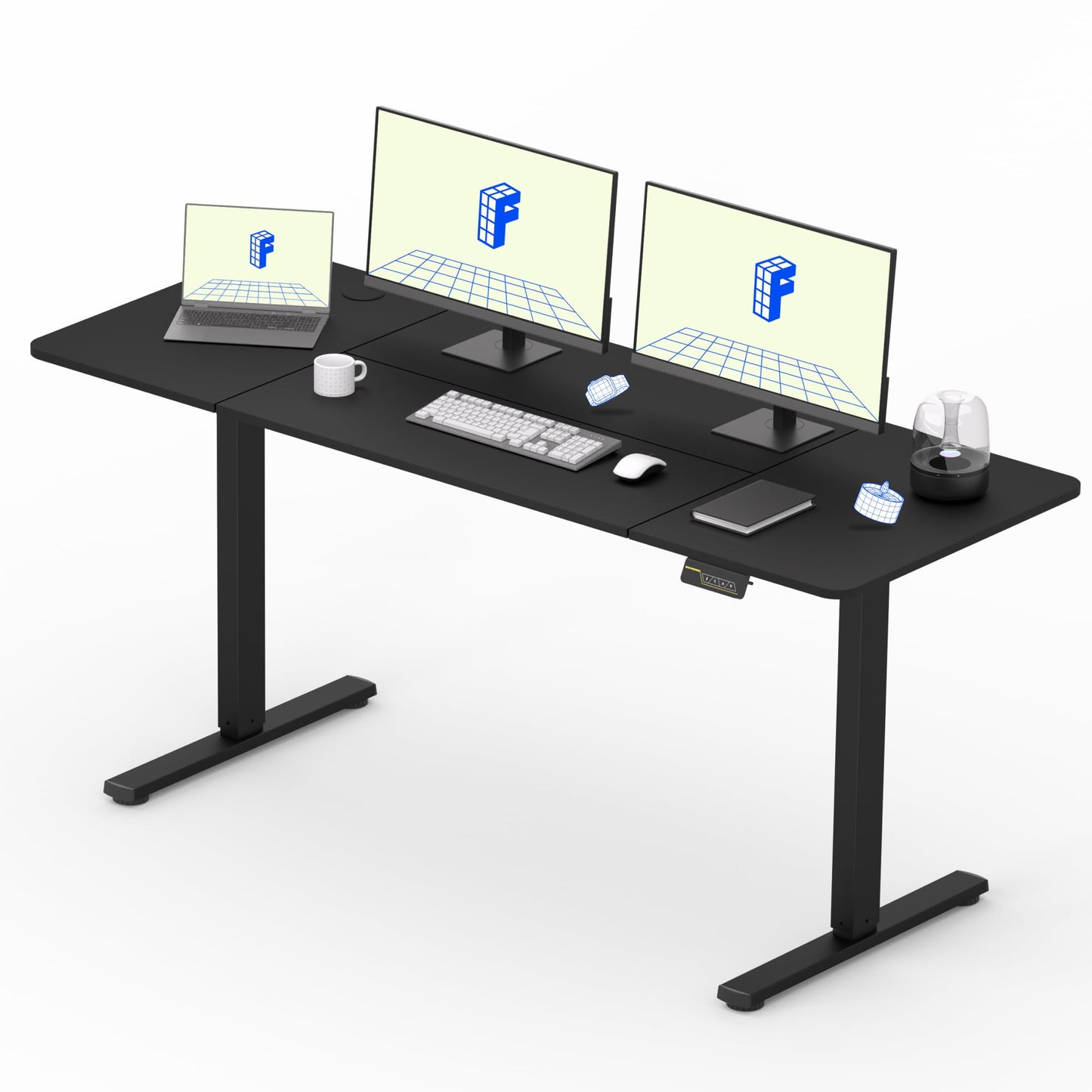 FLEXISPOT 140X60cm Escritorio Elevable Eléctrico con Tablero, con Gancho y Portavasos, Standing Desk, Mesa Elevable Escritorio de Elevable con Memoria Inteligente para Oficina y Hogar(Blanco)