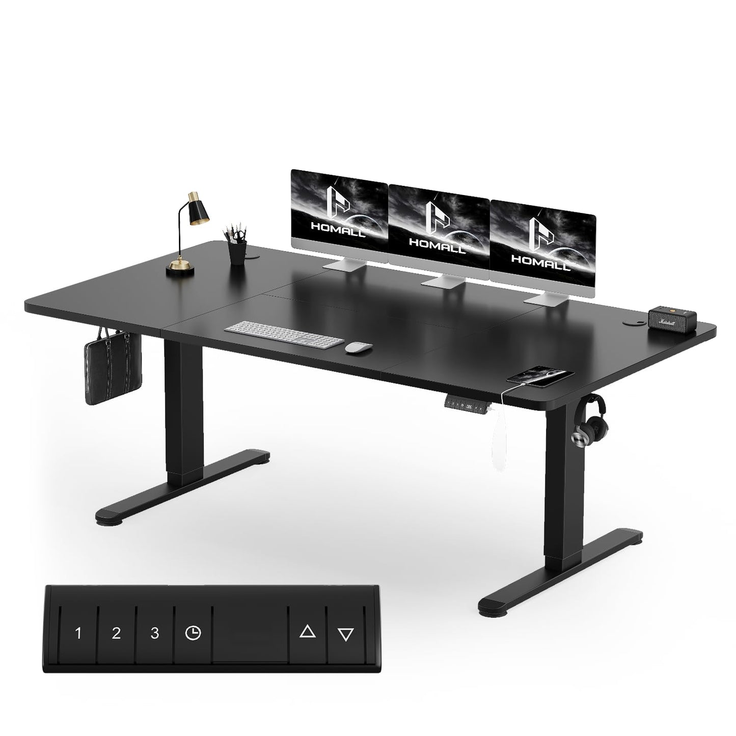 Homall Escritorio 140 x 80 cm,Escritorio Elevable con Carga USB,Mesa Elevable Escritorio Equipado con 3 Funciones de Memoria y Recordatorio,Mesas Elevables Modernas,Mesa Regulable Altura