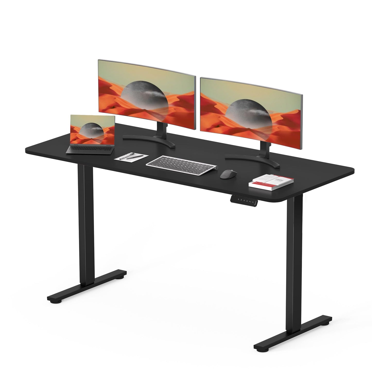 SANODESK FQ1 140x60cm Escritorio Elevable Eléctrico con Tablero, Standing Desk, Mesa Elevable para Computadora con Gancho, Cerradura para niños, Función de Memoria para Oficina y Hogar-Blanco Arce