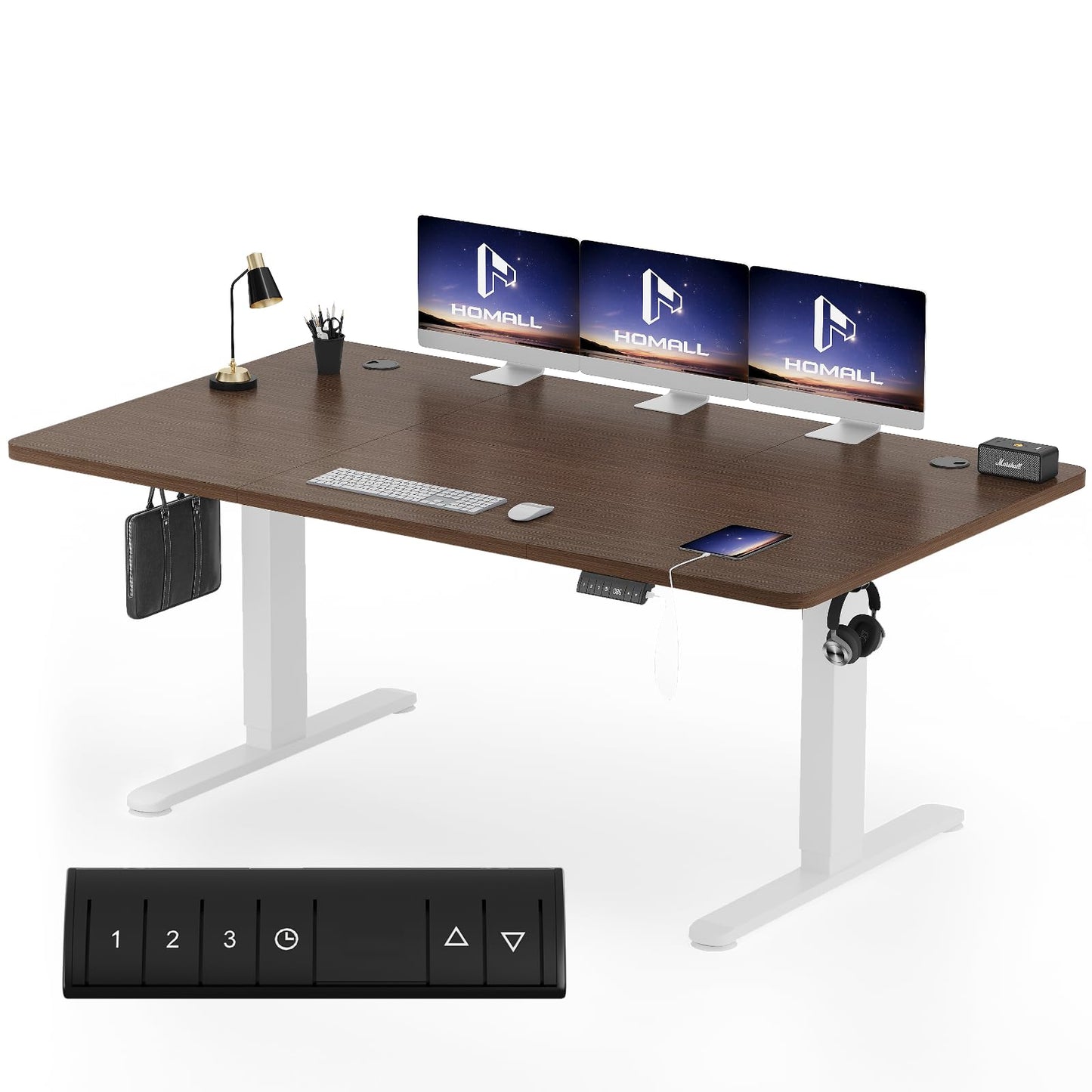 Homall Escritorio 140 x 80 cm,Escritorio Elevable con Carga USB,Mesa Elevable Escritorio Equipado con 3 Funciones de Memoria y Recordatorio,Mesas Elevables Modernas,Mesa Regulable Altura