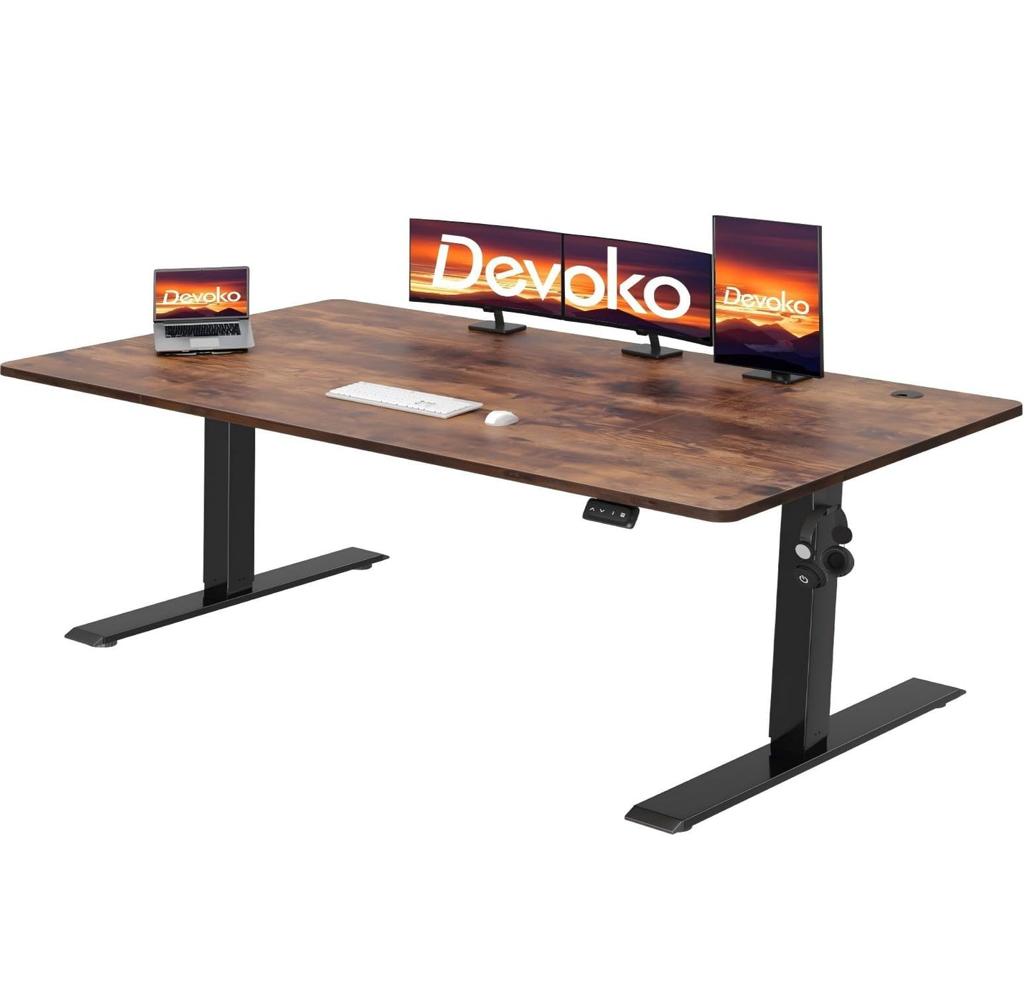 Devoko 140x60 cm Escritorio Regulable en Altura, Escritorio Elevable Eléctrico Telescópico Bidireccional, Escritorio de Oficinay Hogar, para Estudio en Casa con Tablero Ensamblado, Blanco