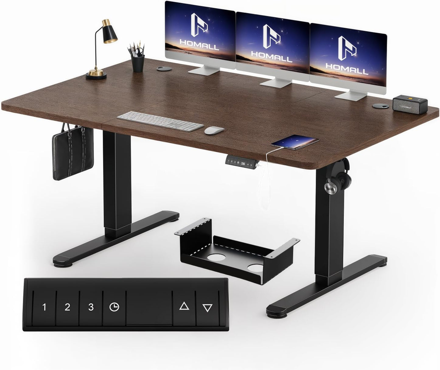 Homall Escritorio 140 x 80 cm,Escritorio Elevable con Carga USB,Mesa Elevable Escritorio Equipado con 3 Funciones de Memoria y Recordatorio,Mesas Elevables Modernas,Mesa Regulable Altura