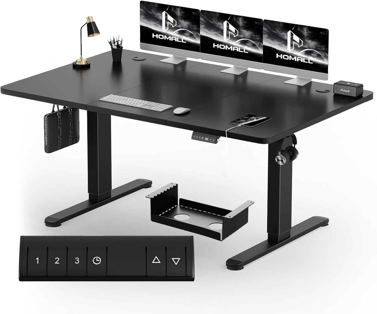 Homall Escritorio 140 x 80 cm,Escritorio Elevable con Carga USB,Mesa Elevable Escritorio Equipado con 3 Funciones de Memoria y Recordatorio,Mesas Elevables Modernas,Mesa Regulable Altura