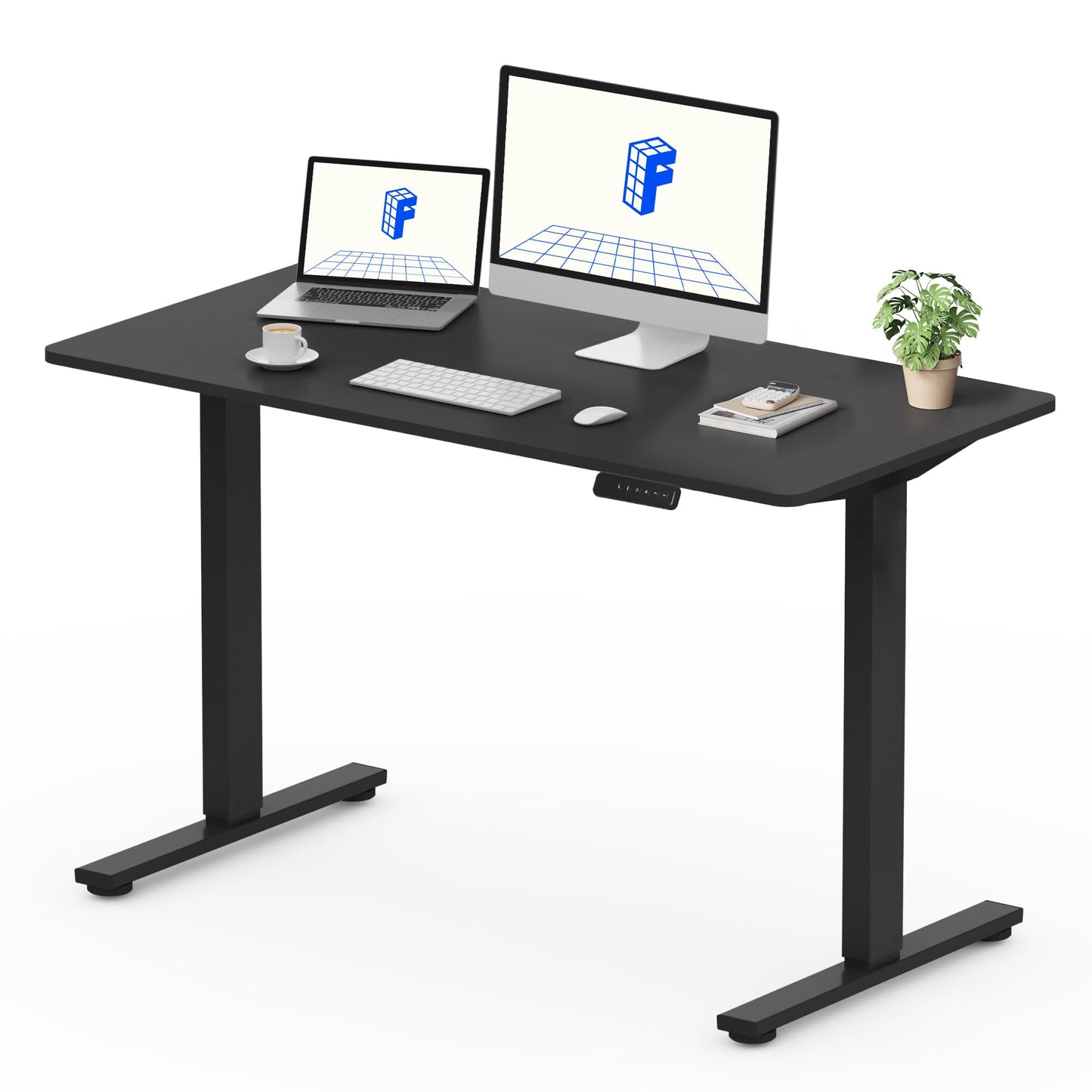 FLEXISPOT 140X60cm Escritorio Elevable Eléctrico con Tablero, con Gancho y Portavasos, Standing Desk, Mesa Elevable Escritorio de Elevable con Memoria Inteligente para Oficina y Hogar(Blanco)