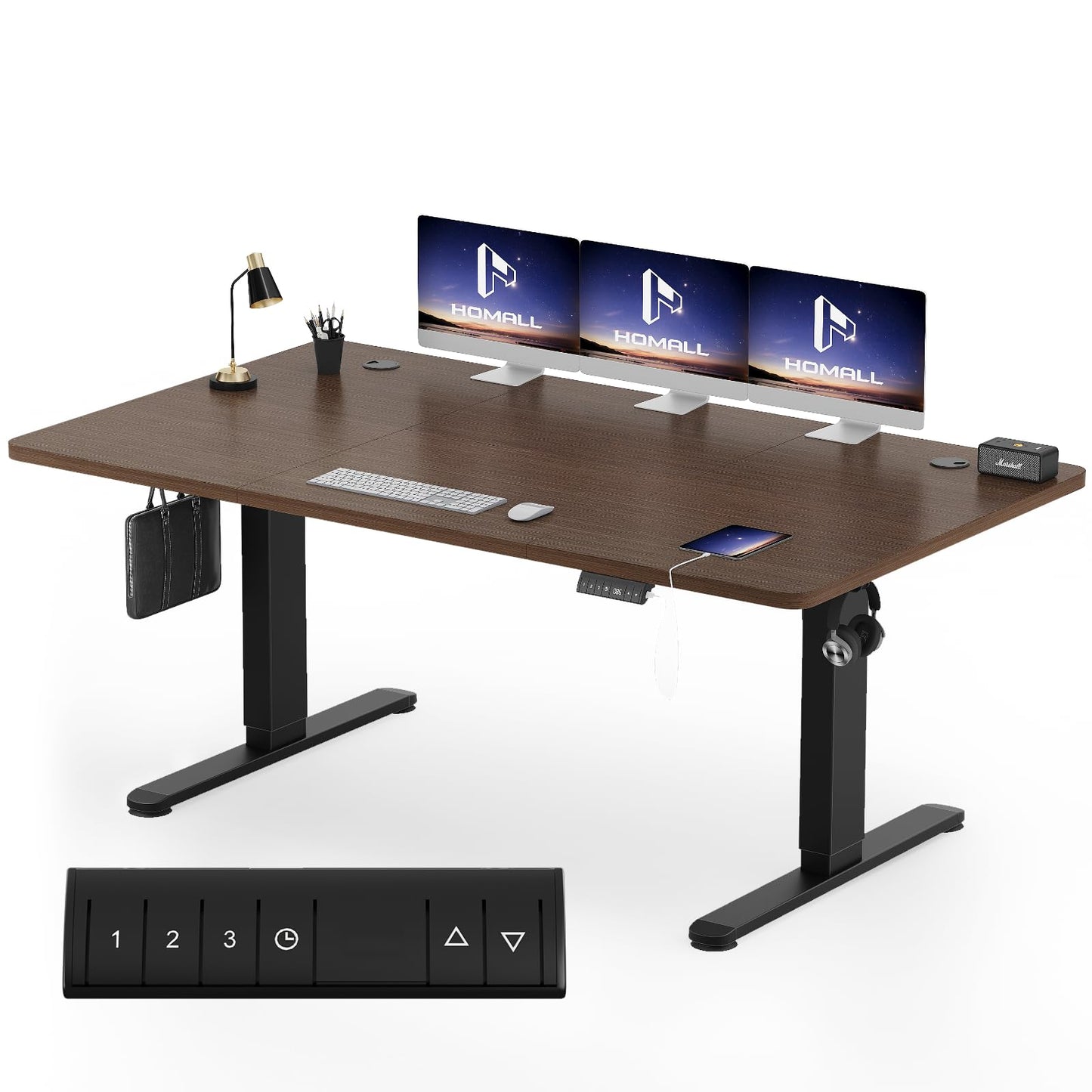 Homall Escritorio 140 x 80 cm,Escritorio Elevable con Carga USB,Mesa Elevable Escritorio Equipado con 3 Funciones de Memoria y Recordatorio,Mesas Elevables Modernas,Mesa Regulable Altura