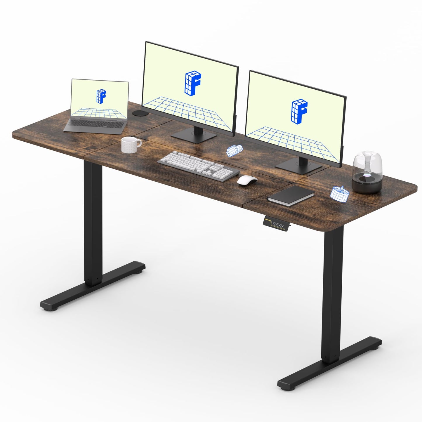 FLEXISPOT 140X60cm Escritorio Elevable Eléctrico con Tablero, con Gancho y Portavasos, Standing Desk, Mesa Elevable Escritorio de Elevable con Memoria Inteligente para Oficina y Hogar(Blanco)