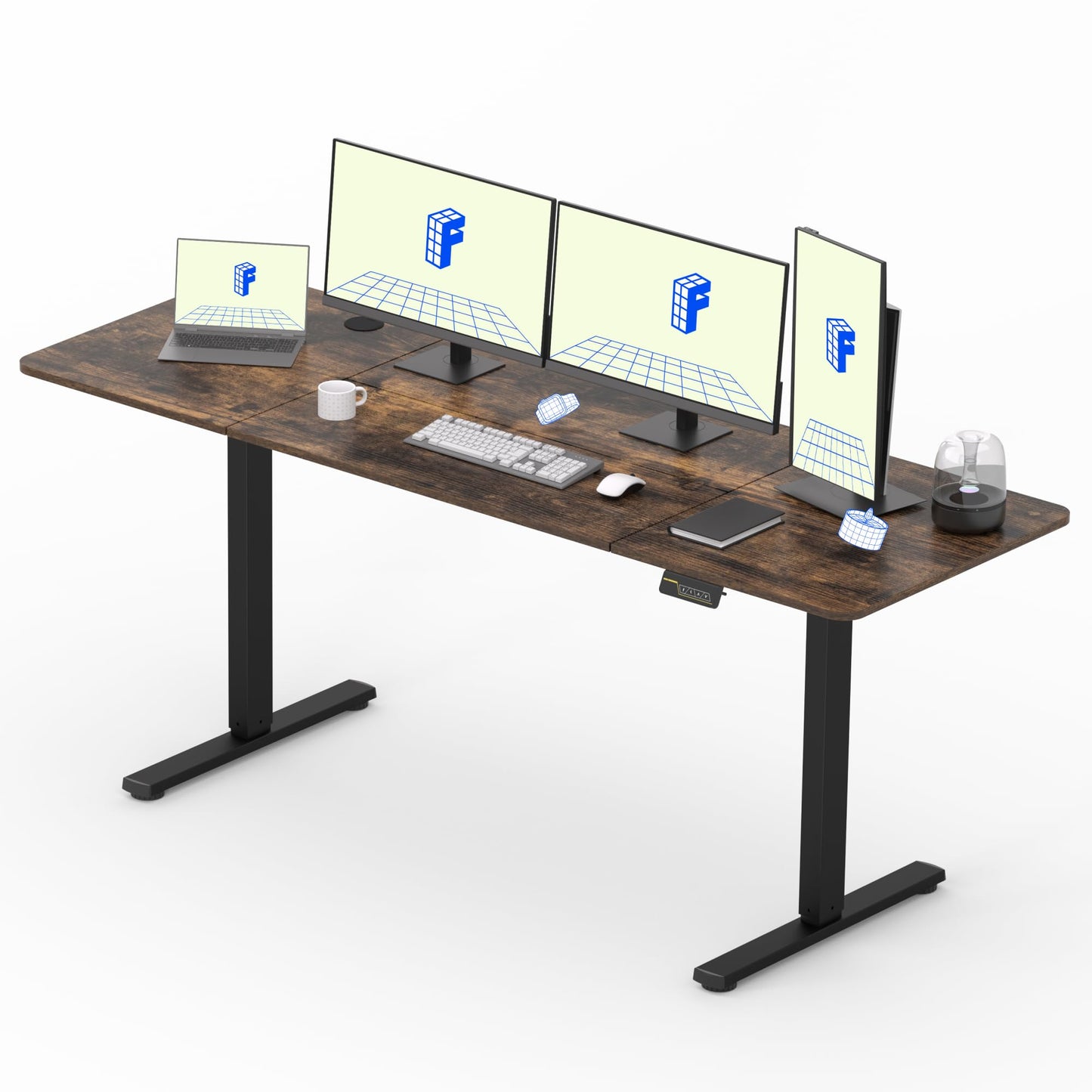 FLEXISPOT 140X60cm Escritorio Elevable Eléctrico con Tablero, con Gancho y Portavasos, Standing Desk, Mesa Elevable Escritorio de Elevable con Memoria Inteligente para Oficina y Hogar(Blanco)