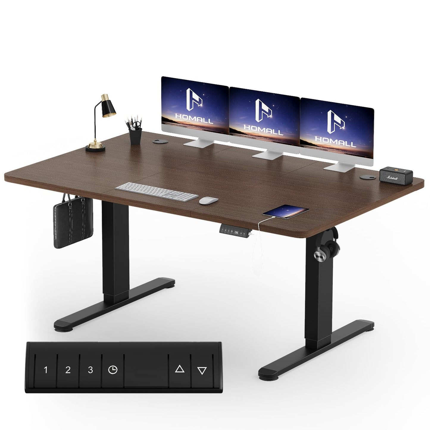Homall Escritorio 140 x 80 cm,Escritorio Elevable con Carga USB,Mesa Elevable Escritorio Equipado con 3 Funciones de Memoria y Recordatorio,Mesas Elevables Modernas,Mesa Regulable Altura