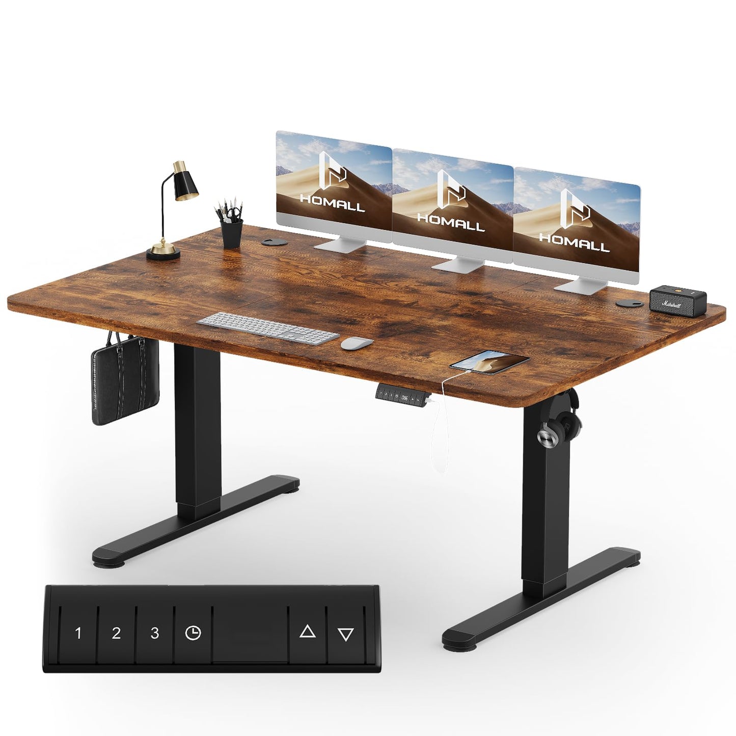 Homall Escritorio 140 x 80 cm,Escritorio Elevable con Carga USB,Mesa Elevable Escritorio Equipado con 3 Funciones de Memoria y Recordatorio,Mesas Elevables Modernas,Mesa Regulable Altura