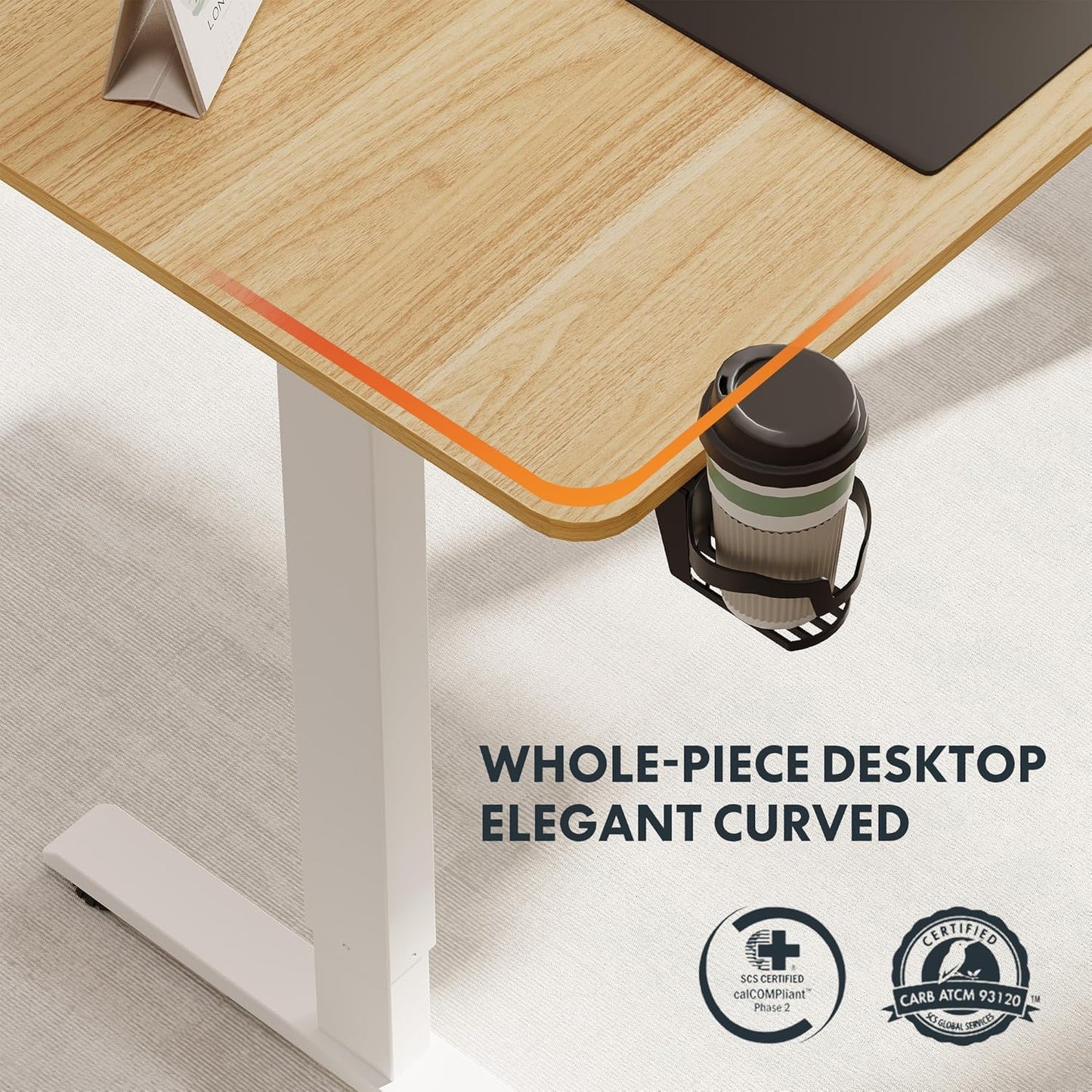 FLEXISPOT QE Pro Escritorio Elevable Eléctrico 140x60cm, Mesa Elevable con 2 Ganchos, Portavasos y Organizador de Cables, 4 Función de Memoria, Standing Desk para Oficina & Hogar y Teletrabajo, Negro
