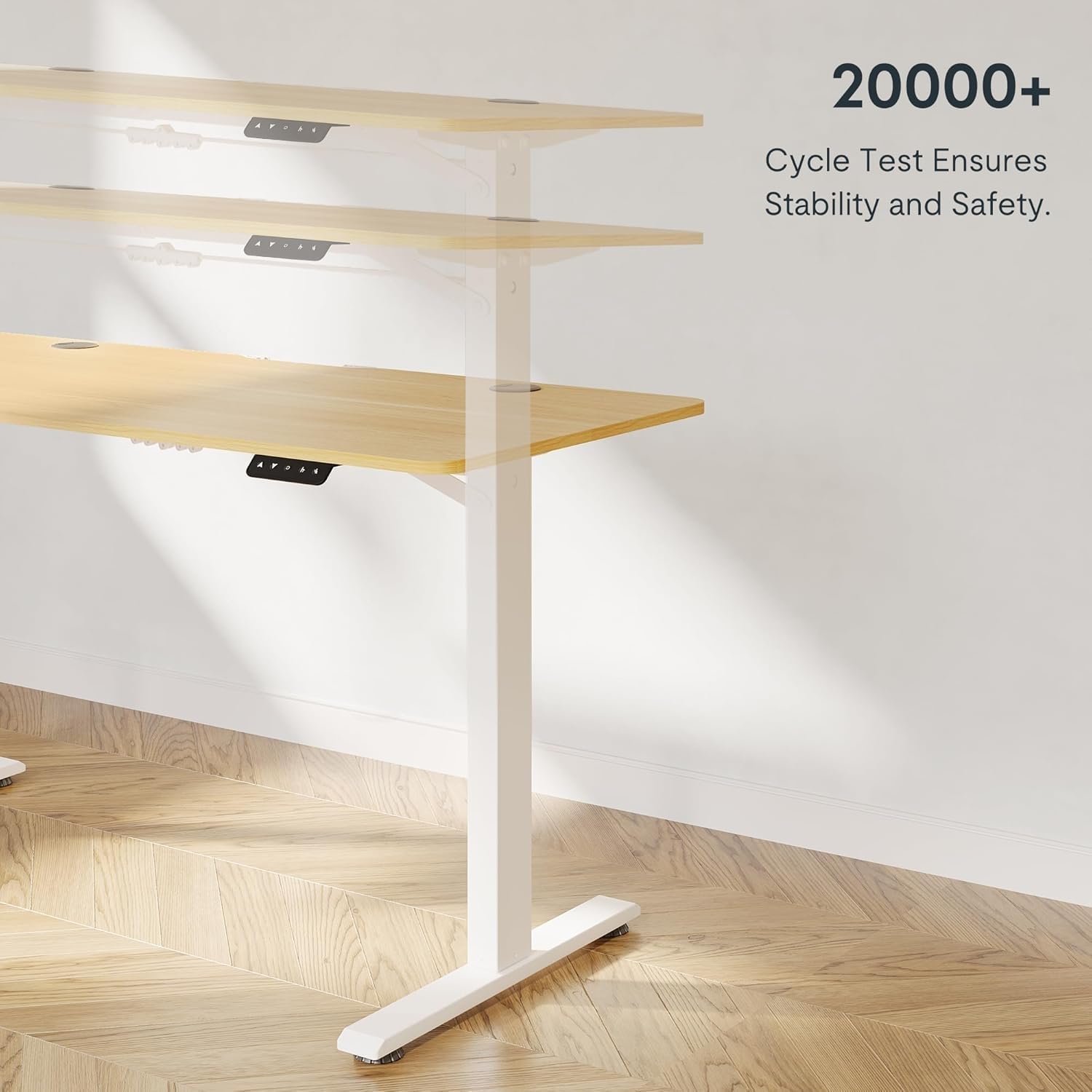 FLEXISPOT 140X60cm Escritorio Elevable Eléctrico con Tablero, con Gancho y Portavasos, Standing Desk, Mesa Elevable Escritorio de Elevable con Memoria Inteligente para Oficina y Hogar(Blanco)