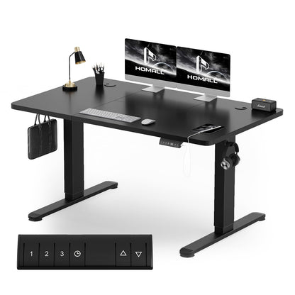 Homall Escritorio 140 x 80 cm,Escritorio Elevable con Carga USB,Mesa Elevable Escritorio Equipado con 3 Funciones de Memoria y Recordatorio,Mesas Elevables Modernas,Mesa Regulable Altura
