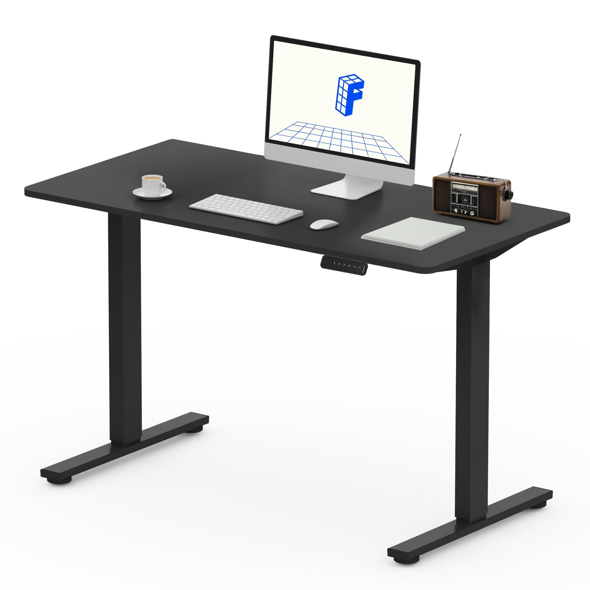 FLEXISPOT 140X60cm Escritorio Elevable Eléctrico con Tablero, con Gancho y Portavasos, Standing Desk, Mesa Elevable Escritorio de Elevable con Memoria Inteligente para Oficina y Hogar(Blanco)