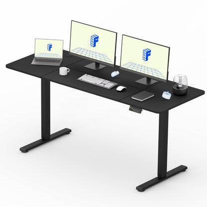 FLEXISPOT 140X60cm Escritorio Elevable Eléctrico con Tablero, con Gancho y Portavasos, Standing Desk, Mesa Elevable Escritorio de Elevable con Memoria Inteligente para Oficina y Hogar(Blanco)