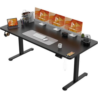 Homall Escritorio 140 x 80 cm,Escritorio Elevable con Carga USB,Mesa Elevable Escritorio Equipado con 3 Funciones de Memoria y Recordatorio,Mesas Elevables Modernas,Mesa Regulable Altura