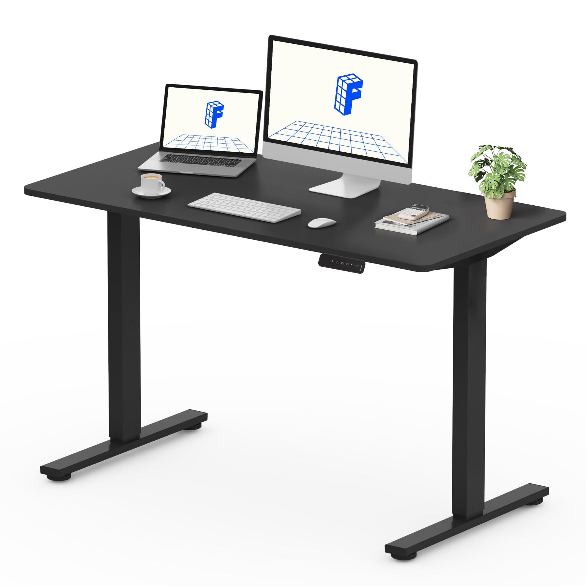 FLEXISPOT 140X60cm Escritorio Elevable Eléctrico con Tablero, con Gancho y Portavasos, Standing Desk, Mesa Elevable Escritorio de Elevable con Memoria Inteligente para Oficina y Hogar(Blanco)