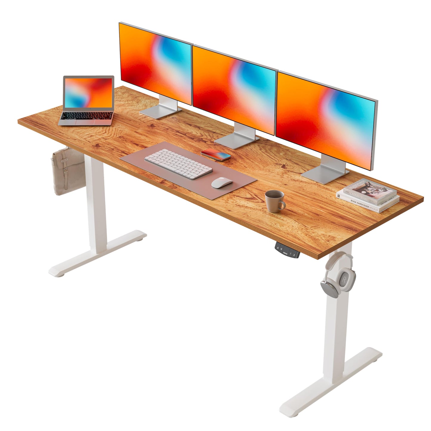 Agilestic 140 x 60 cm Escritorio Elevable Eléctrico con Tablero Escritorio Regulable en Altura Eléctrico Telescópico Bi-direccional con Control de Memoria y Tecnología Anticolisión, Negro